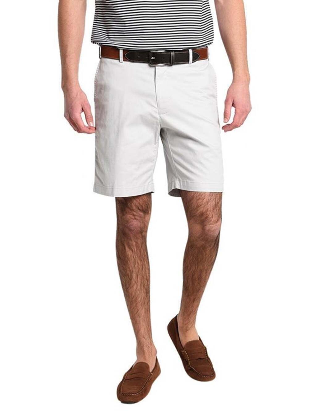 Peter Millar Soft Touch Twill Mid Rise Flat Front Casual Chino Shorts Cream 38